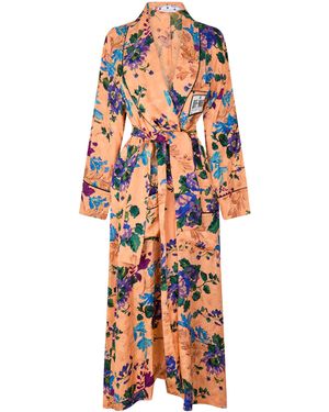 Off-White c/o Virgil Abloh Floral Dressing Gown Robe - Blue