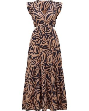 Forever New Tobi Side Cut Out Dress - Metallic