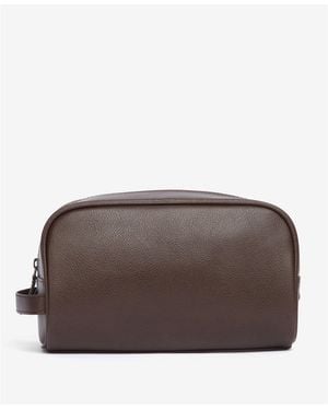 Barbour Leather Washbag - Brown