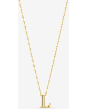 Inicio 14K Plated Pearl Initial Pendant - Metallic