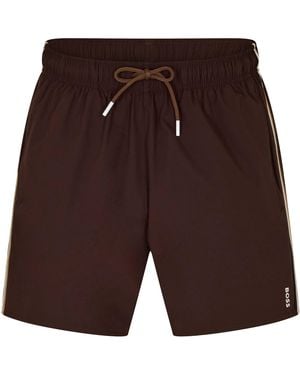 BOSS Iconic Swim Shorts - Brown