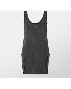Represent Swirl Lyocell Functional Pockets T-Shirt Dress - Black