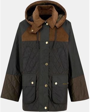 Barbour Imelda Waxed Cotton Long Sleeve Wax Jacket - Black