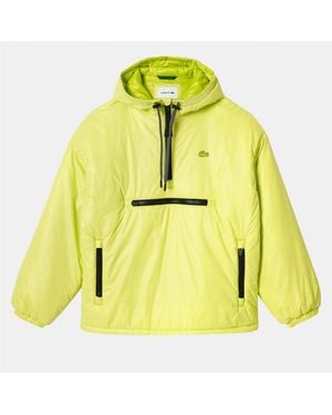 Lacoste Padded Popover Hooded Jacket - Yellow