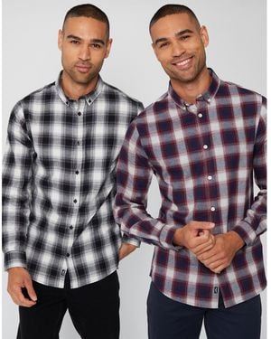 Threadbare Flannel Check Long-Sleeve Shirt - Multicolour