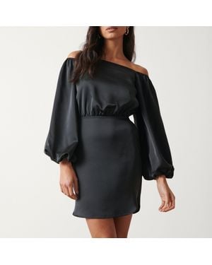 Pretty Lavish P Fern Off-Shoulder Bardot Mini Dress - Black
