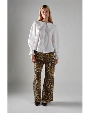 Glamorous Statement Collar Blouse - Grey