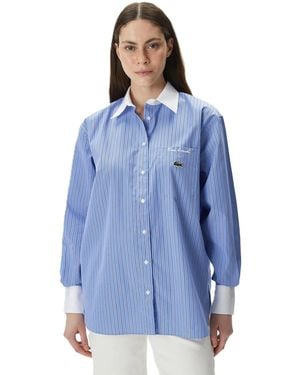 Lacoste Long-Sleeve Patterned Shirt - Blue