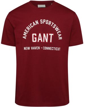 GANT Printed Graphic T-Shirt - Red