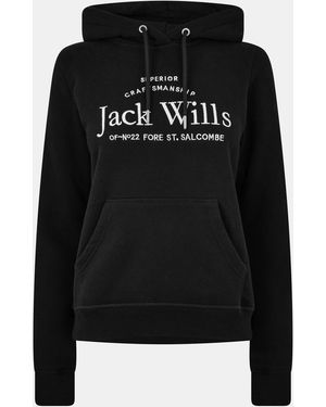 Jack Wills Hunston Graphic Logo Hoodie - Black