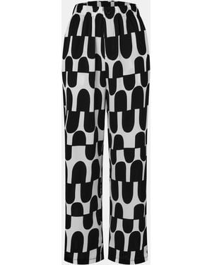 AX Paris And Cream Printed Geometric Trousers - Black