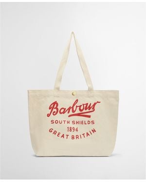 Barbour Script Tote Bag - White