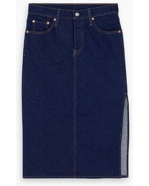 Levi's Side Slit Denim Skirt - Blue