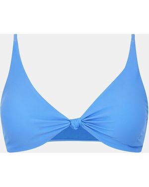 Jack Wills Knot Front Crop Top Bikini - Blue