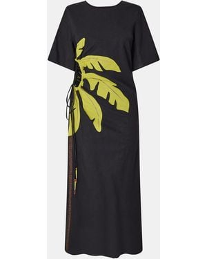 Never Fully Dressed Palm River Palm Print Maxi Dress - Black