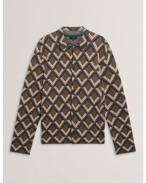 Ted Baker Jacquard Fitted Hybrid Jacket - Grey