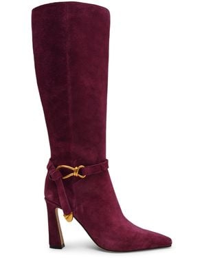 Steve Madden Sirrens Suede Knee-High Boots - Red
