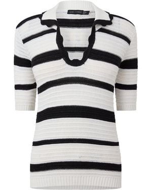 I Saw It First Knitted Polo Short Sleeve Top - White