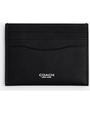 COACH Full-Grain Leather Card Case - Black