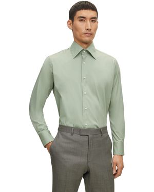 BOSS Long Sleeve Plain Shirt - Green