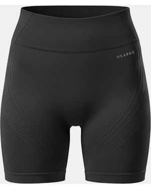 Usa Pro Seamless Longline Cycling Shorts - Black