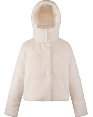 ARCTIC ARMY Quilted Water-Resistant Cropped Short Puffer Jacket - Natural