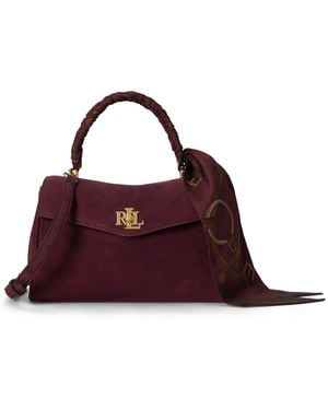Ralph Lauren Farrah Small Leather Satchel - Purple