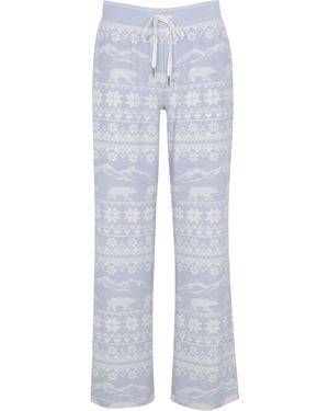 Pj Salvage Snowflake Wide Leg Pant - Blue
