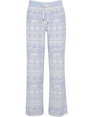 Pj Salvage Snowflake Wide Leg Pant - Blue