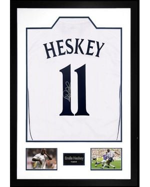 The Fan Cave Emile Heskey Signed England Shirt Premium Frame - Black