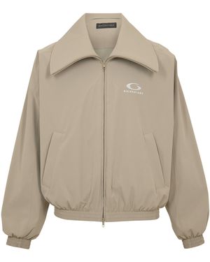 Balenciaga Bal High Collar Varsity Jacket - Green