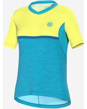Bicycle Line Pedavena V-Neck Short Sleeve Cycling Jersey - Blue