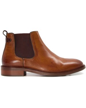 Dune Leather Ankle Chelsea Boots - Brown