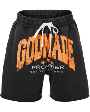 God Made Fleece Jogger Shorts - Orange