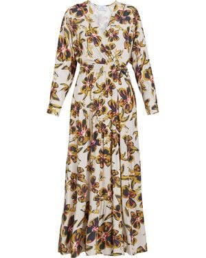 Gina Bacconi Rosalee Belted Fit And Flare Dress - Natural