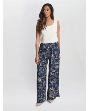 Gina Bacconi Aruna Wide Leg Pull On Trouser - Blue