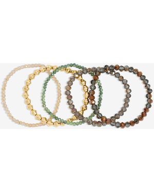 Mood Multi-Colour Beaded Bracelets - Metallic