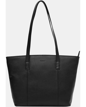 Firetrap Work Leather Zip Tote Bag - Black