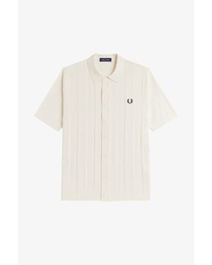 Fred Perry Patterned Short Sleeve Shirt - White