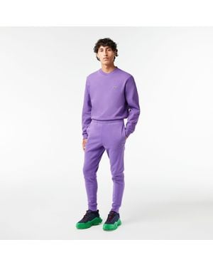 Lacoste Fleece Tracksuit Bottoms - Purple