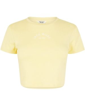 Jack Wills Cropped Baby Tee Ladies - Yellow