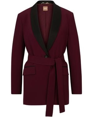 BOSS Lightweight Half Zip Blazer - Red