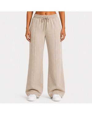 I Saw It First Washed Pintuck Wide Leg Jogger - Natural