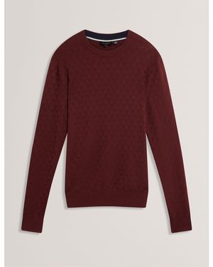 Ted Baker Stitch Crew Neck Knitted Top - Purple