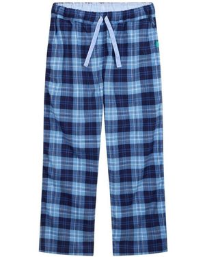Lounge Ladies Organic Brushed Cotton Lounge Trousers - Blue