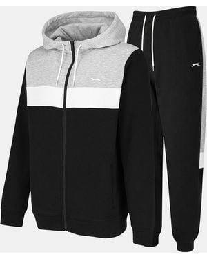 Slazenger 1881 Fleece Full Zip Tracksuit - Black
