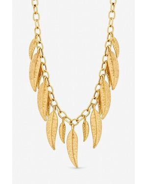 Mood Plated Leaf Necklace - Metallic