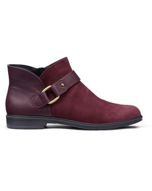 Hotter Linton Wide Fit Ankle Boots - Purple