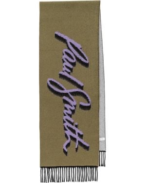 Paul Smith Logo Midweight Scarf - Green