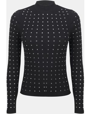 Biba Ribbed Long Sleeve Top - Black